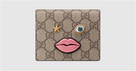 gucci embroidered face wallet|Gucci wallet clearance.